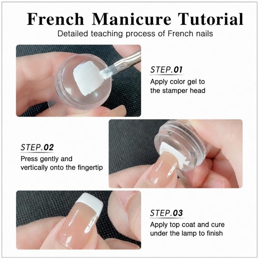 Nail Art Stamping Kit - Versatile Silicone Nail Art Stamper Clear