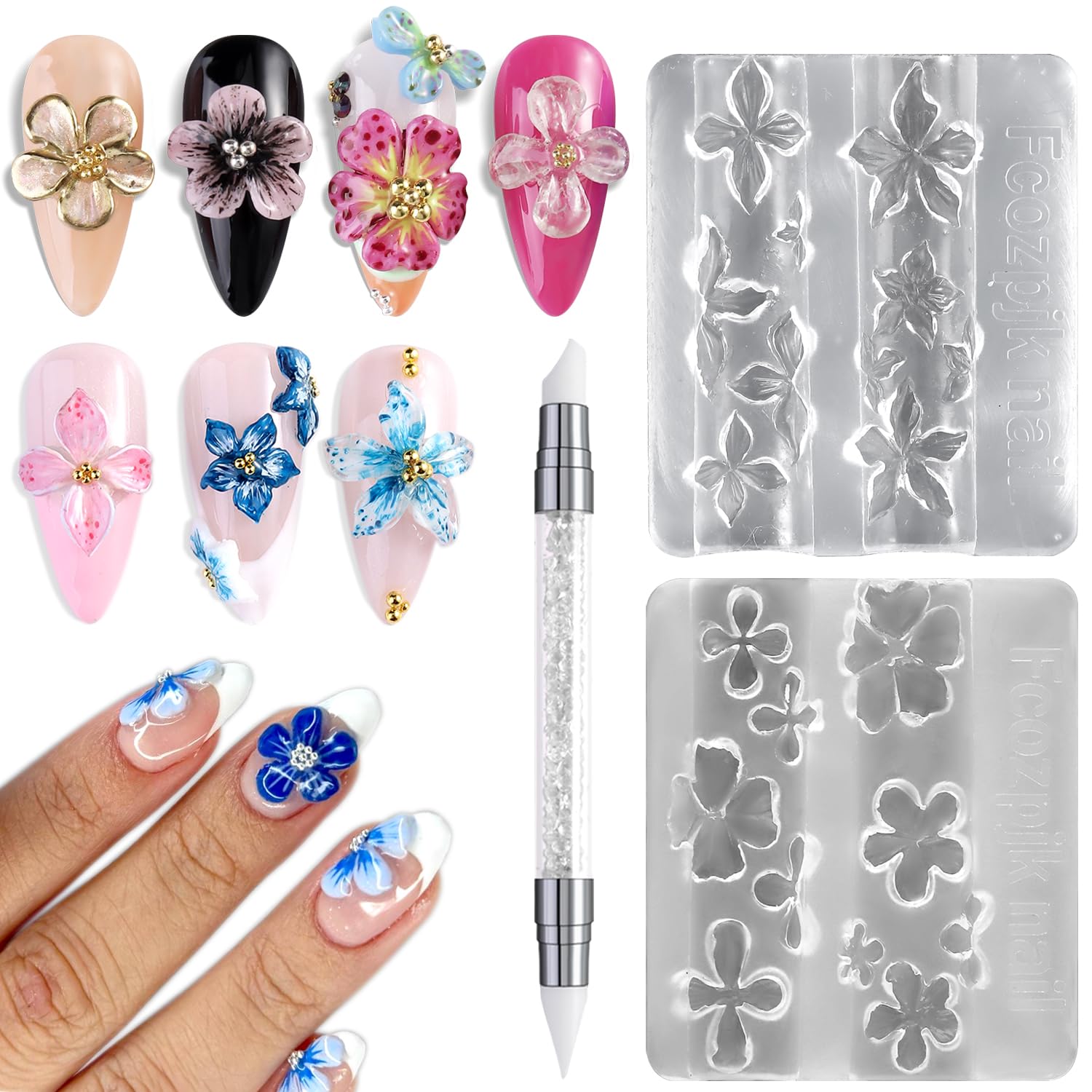 3D Silicone Flower Nail Carvin - огляд і ціна Nail Art Stamping Kit