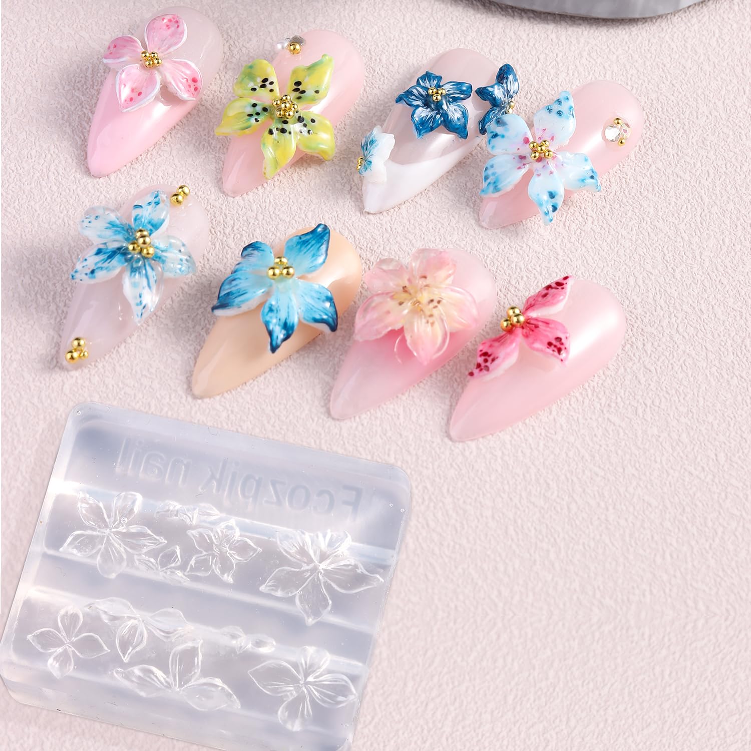 3D Silicone Flower Nail Carvin - огляд і ціна Nail Art Stamping Kit