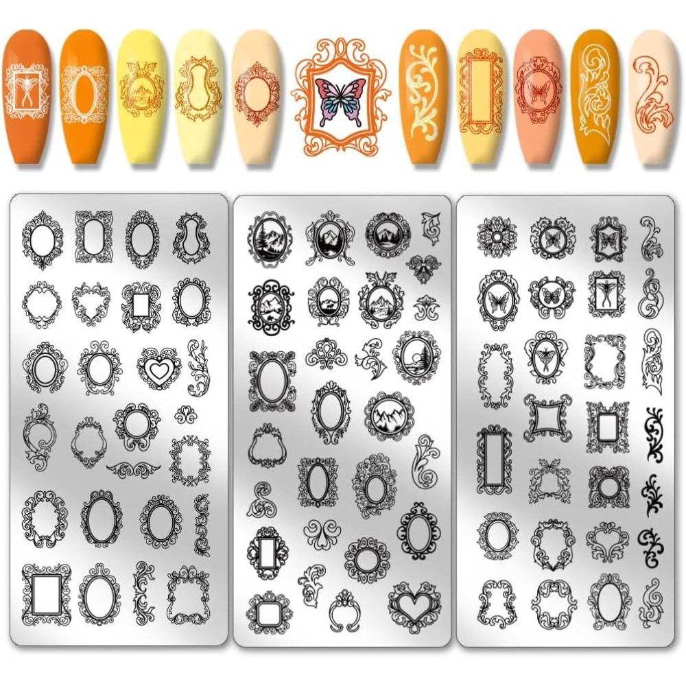 3pcs Vintage Picture Frame Nai - огляд і ціна Nail Art Stamping Kit