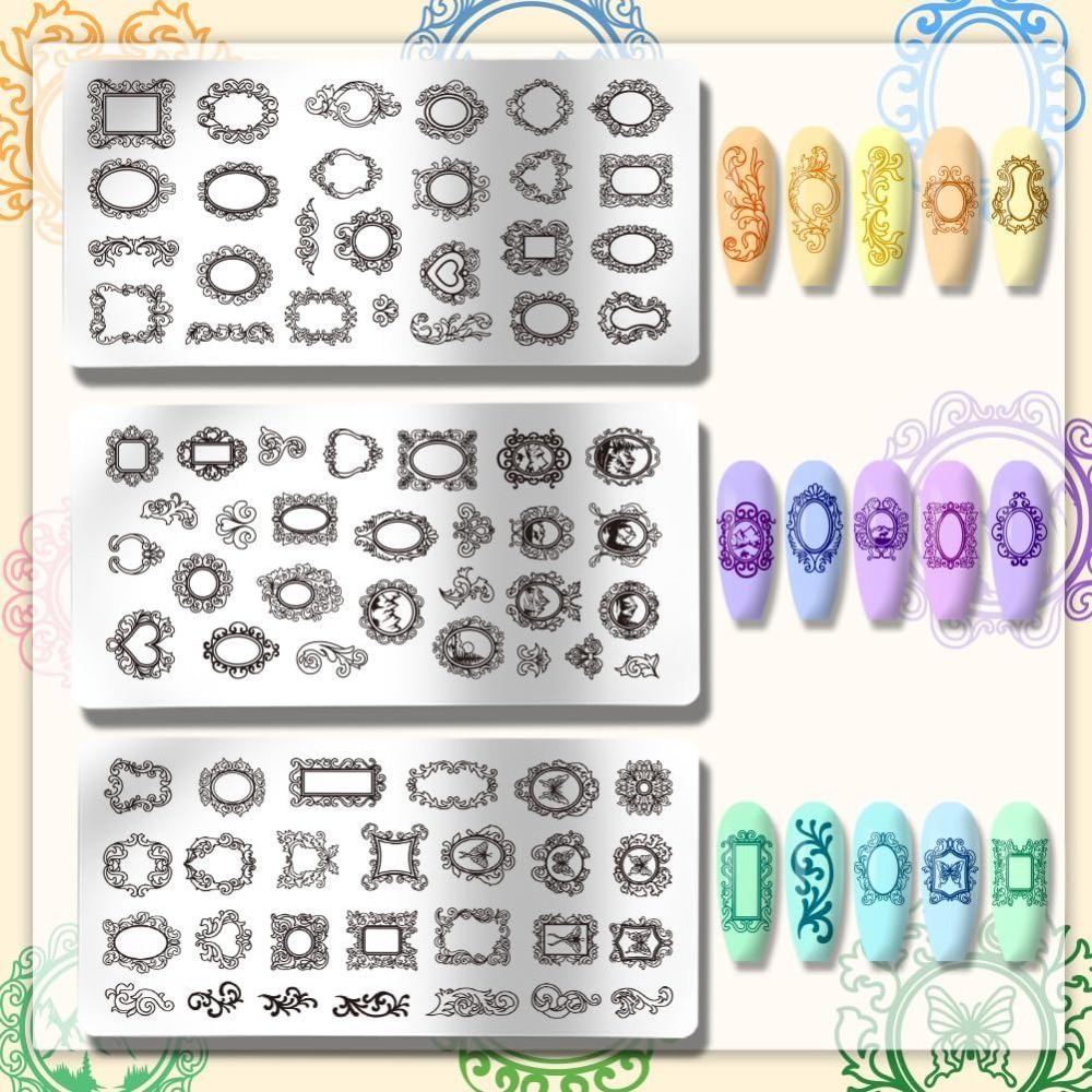 3pcs Vintage Picture Frame Nai - огляд і ціна Nail Art Stamping Kit