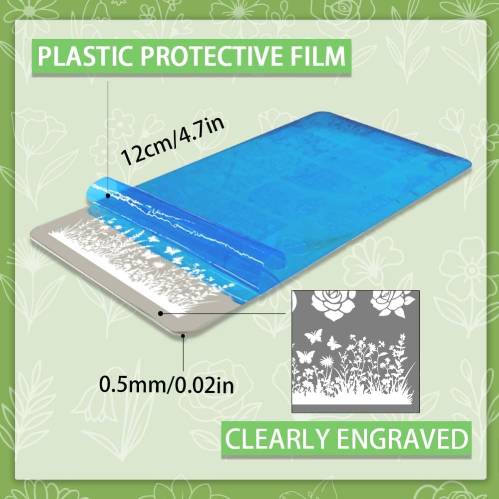3pcs Flower Leaf Nail Stamping - огляд і ціна Nail Art Stamping Kit